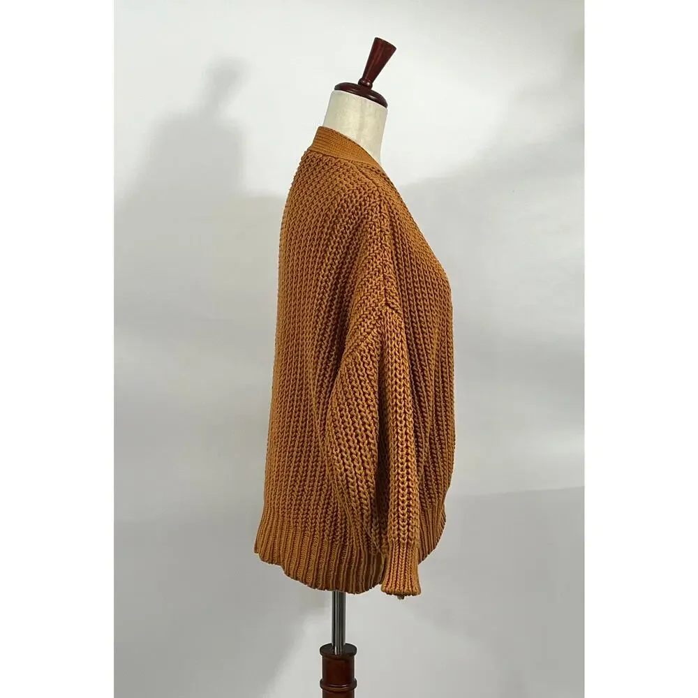 BABAA Sz OS S M L Cardigan No 18 Mi Tierra Rust Burnt Orange Cotton - Picture 7 of 12